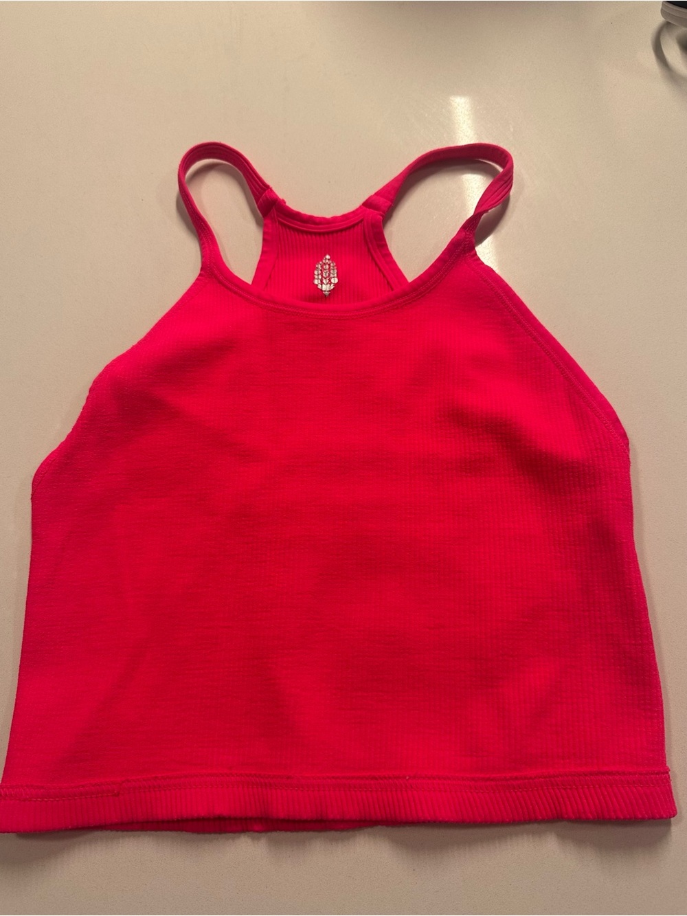 FP Movement by Free People Red Ribbed Racerback Crop - Picture 3 of 4